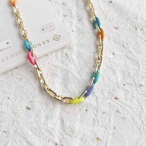 Kendra Scott Bailey • Gold Rainbow Multi Mix Chain Necklace